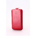 CUSTODIA IN VERA PELLE A SACCHETTO INDIGO CASE MISURA MEDIUM APPLE IPHONE 3GS, IPHONE 4, 4s e modelli similari COLORE ROSSO