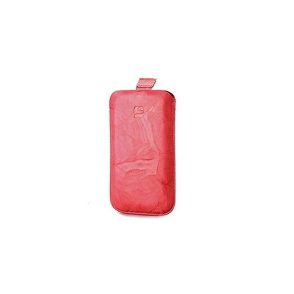 CUSTODIA IN VERA PELLE A SACCHETTO INDIGO CASE MEDIUM APPLE IPHONE 3GS, IPHONE 4s E MODELLI SIMILARI COLORE ROSSO