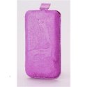 CUSTODIA IN VERA PELLE A SACCHETTO INDIGO CASE MISURA MEDIUM APPLE IPHONE 3GS, IPHONE 4s E MODELLI SIMILARI COLORE VIOLA