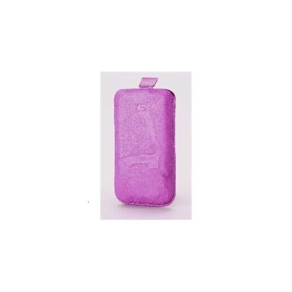 CUSTODIA IN VERA PELLE A SACCHETTO INDIGO CASE MISURA MEDIUM APPLE IPHONE 3GS, IPHONE 4s E MODELLI SIMILARI COLORE VIOLA