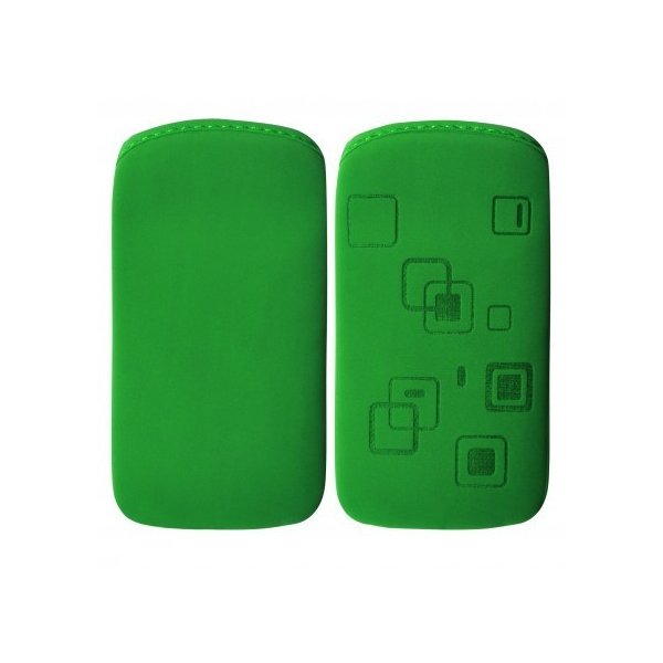 CUSTODIA A SACCHETTO IN TESSUTO per APPLE IPHONE 4, 4s E MODELLI SIMILARI FANTASIA FLEX COLORE VERDE