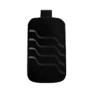 CUSTODIA A SACCHETTO IN TESSUTO per APPLE IPHONE 4, 4S E MODELLI SIMILARI FANTASIA WAVE COLORE NERO