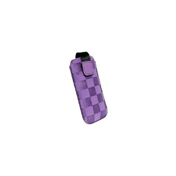 CUSTODIA A SACCHETTO IN TESSUTO per HTC HD2 E MODELLI SIMILARI FANTASIA MOTO COLORE VIOLA