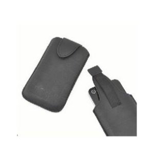 CUSTODIA A SACCHETTO IN TESSUTO RUVIDO per APPLE IPHONE 4, 4S E MODELLI SIMILARI COLORE NERO