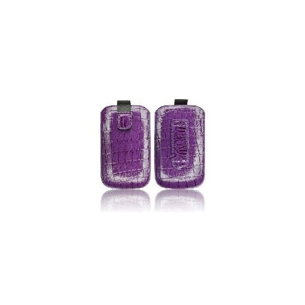 CUSTODIA A SACCHETTO per APPLE IPHONE 4, 4s E MODELLI SIMILARI EFFETTO COCCODRILLO COLORE VIOLA