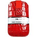 CUSTODIA A SACCHETTO per APPLE IPHONE 4, 4s E MODELLI SIMILARI EFFETTO COCCODRILLO COLORE ROSSO