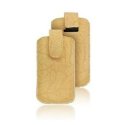 CUSTODIA A SACCHETTO IN PELLE per APPLE IPHONE 3G, 3GS, 4, 4S E MODELLI SIMILARI COLORE BEIGE