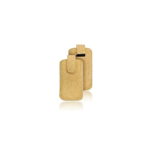 CUSTODIA A SACCHETTO IN PELLE per APPLE IPHONE 3G, 3GS, 4, 4S E MODELLI SIMILARI COLORE BEIGE