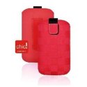 CUSTODIA A SACCHETTO IN TESSUTO per SAMSUNG I9300 GALAXY S3, I9500 GALAXY S4 FANTASIA MOTO COLORE ROSSO