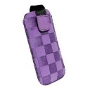 CUSTODIA A SACCHETTO IN TESSUTO per SAMSUNG I9300 GALAXY S3, I9500 GALAXY S4 FANTASIA MOTO COLORE VIOLA