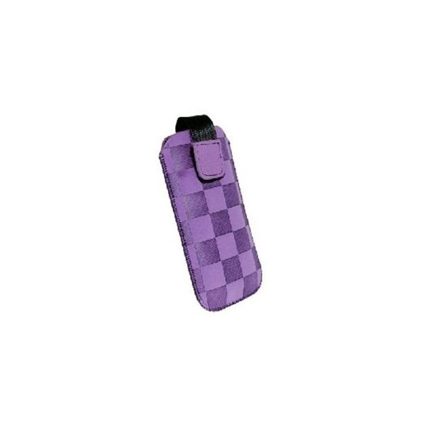 CUSTODIA A SACCHETTO IN TESSUTO per SAMSUNG I9300 GALAXY S3, I9500 GALAXY S4 FANTASIA MOTO COLORE VIOLA