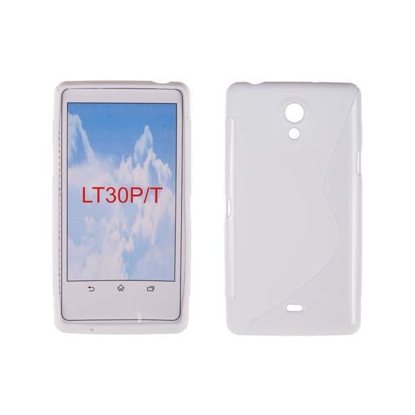 CUSTODIA GEL TPU SILICONE DOUBLE per SONY XPERIA T LT30P COLORE BIANCO