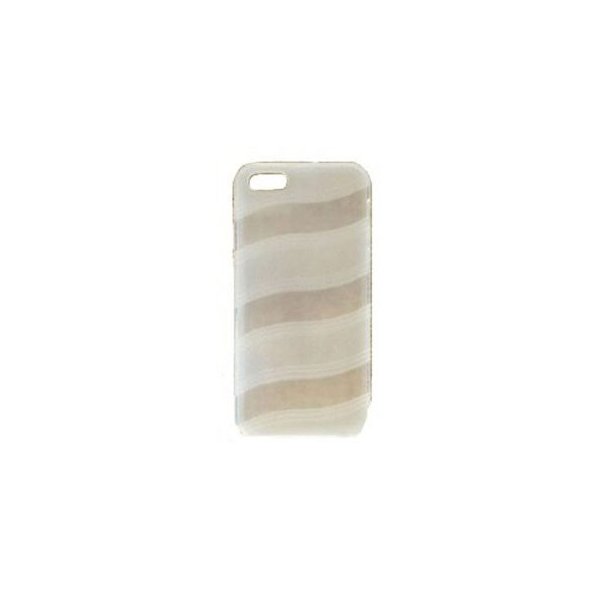 CUSTODIA per APPLE IPHONE SE, IPHONE 5S, IPHONE 5 IN GEL TPU SILICONE DOUBLE WAVE STYLE COLORE BIANCO