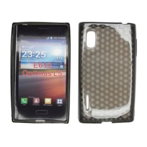 CUSTODIA GEL TPU SILICONE SEMI-RIGIDA per LG Optimus L5, E610 COLORE NERO