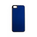 CUSTODIA per APPLE IPHONE SE, IPHONE 5S, IPHONE 5 - BACK RIGIDA EFFETTO ALLUMINIO COLORE BLU