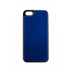 CUSTODIA per APPLE IPHONE SE, IPHONE 5S, IPHONE 5 - BACK RIGIDA EFFETTO ALLUMINIO COLORE BLU