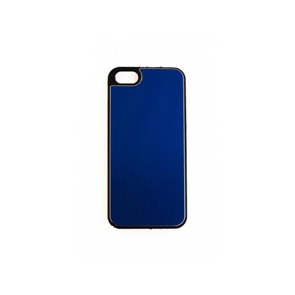 CUSTODIA per APPLE IPHONE SE, IPHONE 5S, IPHONE 5 - BACK RIGIDA EFFETTO ALLUMINIO COLORE BLU