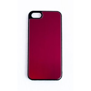 CUSTODIA per APPLE IPHONE SE, IPHONE 5S, IPHONE 5 - BACK RIGIDA EFFETTO ALLUMINIO COLORE ROSSO