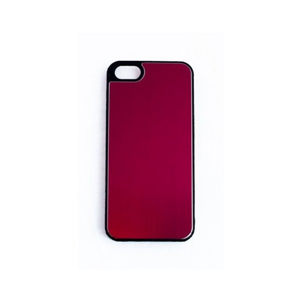 CUSTODIA per APPLE IPHONE SE, IPHONE 5S, IPHONE 5 - BACK RIGIDA EFFETTO ALLUMINIO COLORE ROSSO