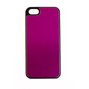 CUSTODIA per APPLE IPHONE SE, IPHONE 5S, IPHONE 5 - BACK RIGIDA EFFETTO ALLUMINIO COLORE ROSA