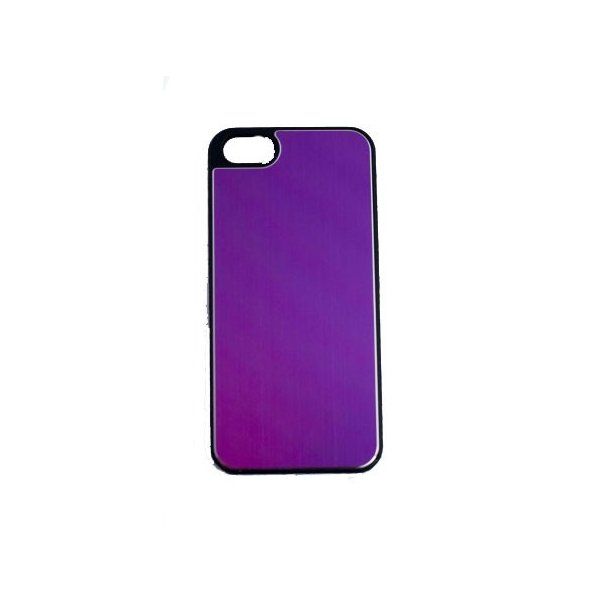 CUSTODIA per APPLE IPHONE SE, IPHONE 5S, IPHONE 5 - BACK RIGIDA EFFETTO ALLUMINIO COLORE VIOLA