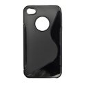 CUSTODIA GEL TPU SILICONE DOUBLE per APPLE IPHONE SE, IPHONE 5S, IPHONE 5 COLORE NERO