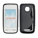 CUSTODIA GEL TPU SILICONE DOUBLE per NOKIA ASHA 311 COLORE NERO