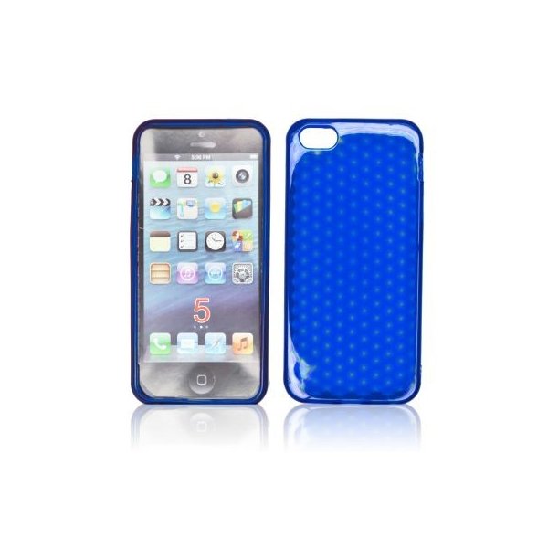 CUSTODIA per APPLE IPHONE SE, IPHONE 5S, IPHONE 5 IN GEL TPU SILICONE SEMI-RIGIDO COLORE BLU