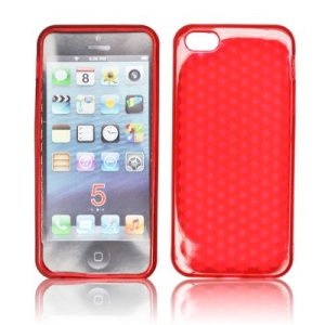 CUSTODIA per APPLE IPHONE SE, IPHONE 5S, IPHONE 5 IN GEL TPU SILICONE SEMI-RIGIDO COLORE ROSSO