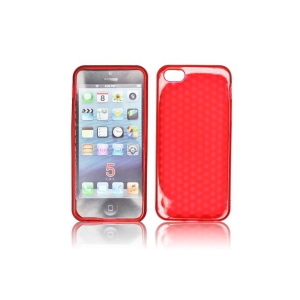 CUSTODIA per APPLE IPHONE SE, IPHONE 5S, IPHONE 5 IN GEL TPU SILICONE SEMI-RIGIDO COLORE ROSSO