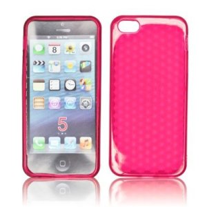 CUSTODIA per APPLE IPHONE SE, IPHONE 5S, IPHONE 5 IN GEL TPU SILICONE SEMI-RIGIDO COLORE ROSA