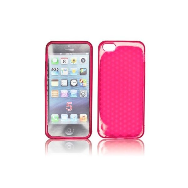 CUSTODIA per APPLE IPHONE SE, IPHONE 5S, IPHONE 5 IN GEL TPU SILICONE SEMI-RIGIDO COLORE ROSA