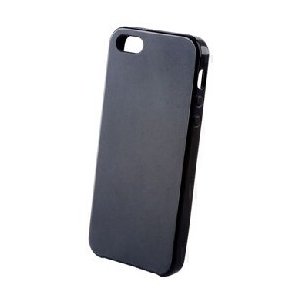 CUSTODIA GEL TPU SILICONE SEMI-RIGIDA per APPLE IPHONE 5, 5S COLORE NERO SATINATO