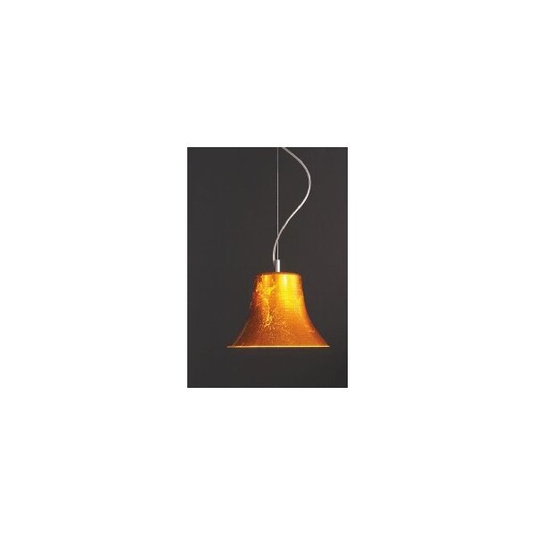 LAMPADARIO SOSPESO CROMO E27 VASO ARANCIO D25 SERIE DEMETRA "MADE IN ITALY"