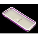 CUSTODIA GEL TPU SILICONE BUMPER per APPLE IPHONE 5, 5S COLORE BIANCO-FUCSIA-BIANCO