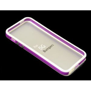 CUSTODIA GEL TPU SILICONE BUMPER per APPLE IPHONE 5, 5S COLORE BIANCO-FUCSIA-BIANCO