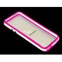 CUSTODIA GEL TPU SILICONE BUMPER per APPLE IPHONE 5, 5S COLORE ROSA-BIANCO-ROSA