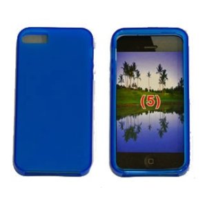 CUSTODIA GEL TPU SILICONE SATINATA per APPLE IPHONE 5, 5S COLORE BLU