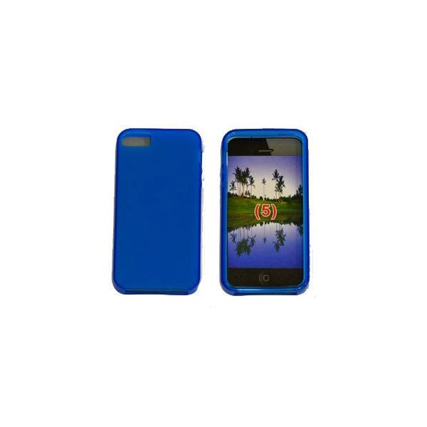 CUSTODIA GEL TPU SILICONE SATINATA per APPLE IPHONE 5, 5S COLORE BLU