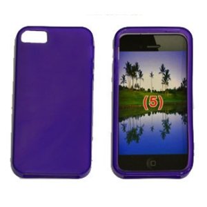 CUSTODIA GEL TPU SILICONE SATINATA per APPLE IPHONE 5, 5S COLORE VIOLA