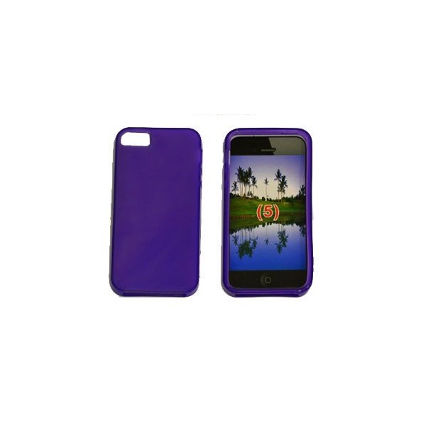 CUSTODIA GEL TPU SILICONE SATINATA per APPLE IPHONE 5, 5S COLORE VIOLA