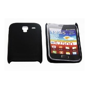 CUSTODIA RIGIDA per SAMSUNG S7500 Galaxy Ace Plus COLORE NERO + PELLICOLA