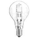 LAMPADINA ALOGENA SFERA 42W ATTACCO PICCOLO E14 SVILUPPA 53W POLIPLAST