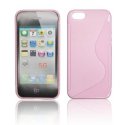 CUSTODIA GEL TPU SILICONE DOUBLE per APPLE IPHONE SE, IPHONE 5S, IPHONE 5 COLORE ROSA LIGHT