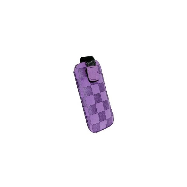 CUSTODIA A SACCHETTO IN TESSUTO ECO NABUK per APPLE IPHONE 5, 5c, 5s COLORE VIOLA FANTASIA MOTO