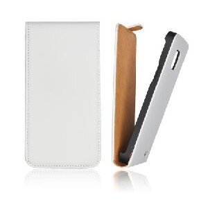 CUSTODIA VERTICALE SLIM FLIP PELLE per APPLE IPHONE 5, 5S COLORE BIANCO