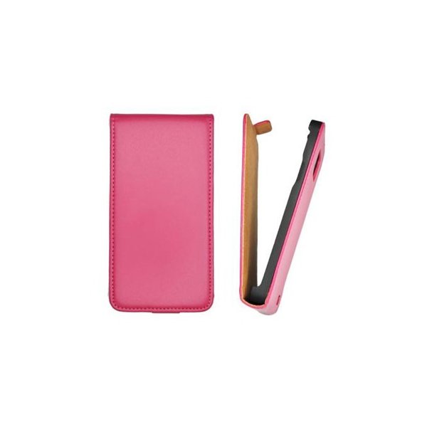 CUSTODIA VERTICALE SLIM FLIP PELLE per APPLE IPHONE 5, 5S COLORE ROSA