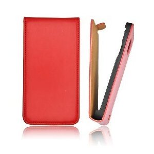 CUSTODIA VERTICALE SLIM FLIP PELLE per APPLE IPHONE 5, 5S COLORE ROSSO