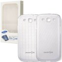 CUSTODIA ORIGINALE per SAMSUNG I9300 GALAXY S3, I9300i GALAXY S3 NEO - SLIM COVER IN TPU SILICONE TRASPARENTE 2 PEZZI BLISTER