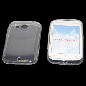 CUSTODIA GEL TPU SILICONE SEMI-RIGIDA per HTC DESIRE C COLORE BIANCO